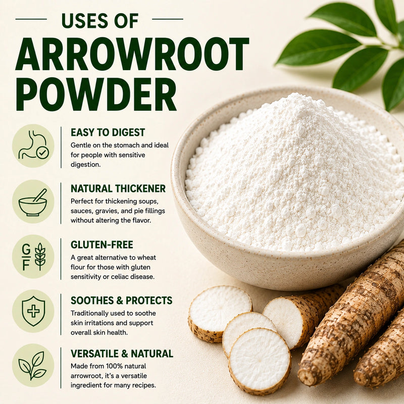 Arrowroo Pure Arrowroot Powder - 25kg Bulk Pack | Premium Quality for Culinary