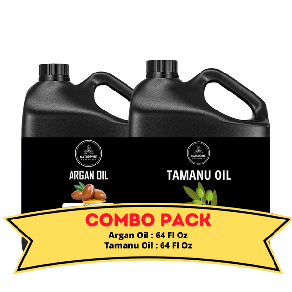 Argan Oil & Tamanu Oil - Bundle of 64 Ounces Each | Hydrating and Nourishing for Skincare and Haircare | Soothes and Calms All Skin Types