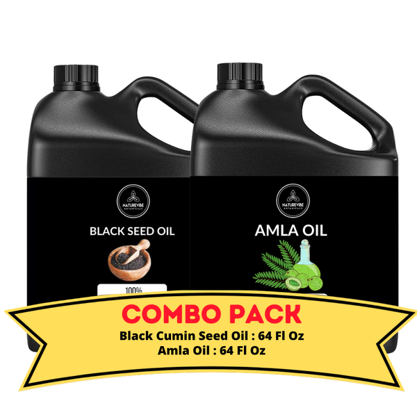 Black Cumin Seed Oil & Amla Oil - Bundle of 64 Ounces Each | Hydrating and Nourishing for Skincare and Haircare | Soothes and Calms All Skin Types