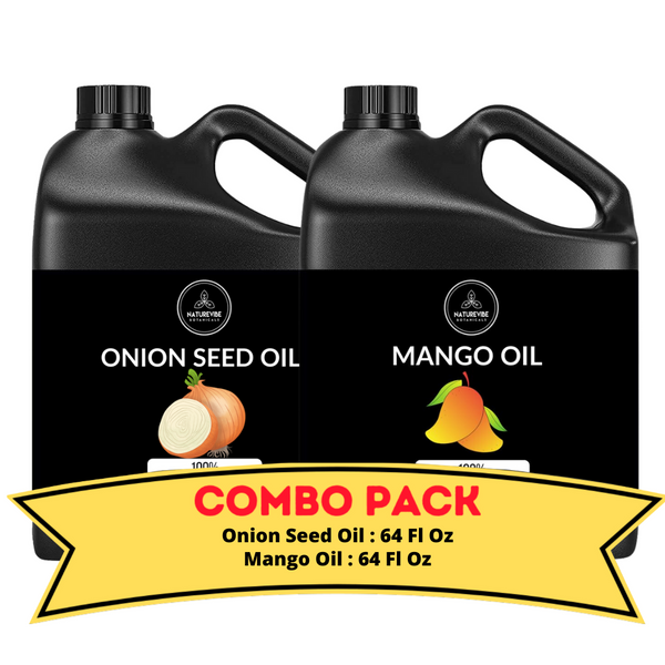 Onion Oil & Mango Oil - Bundle of 64 Ounces Each | Hydrating and Nourishing for Skincare and Haircare | Soothes and Calms All Skin Types