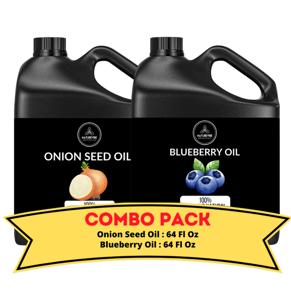 Onion Oil & Blueberry Oil - Bundle of 64 Ounces Each | Hydrating and Nourishing for Skincare and Haircare | Soothes and Calms All Skin Types