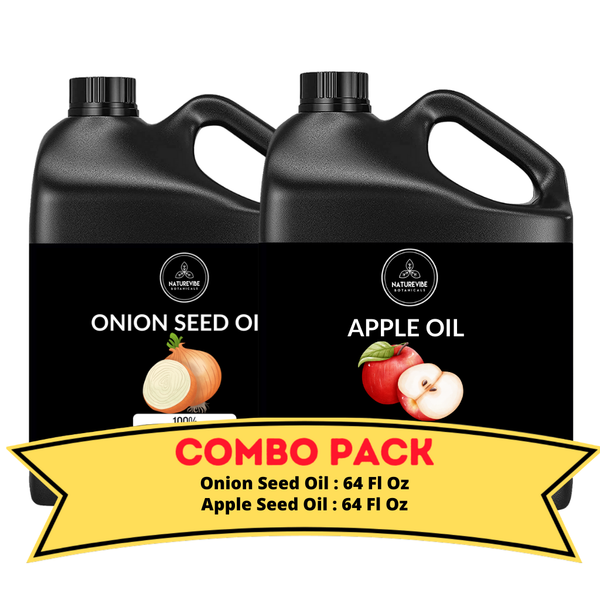 Onion Oil & Apple Seed Oil - Bundle of 64 Ounces Each | Hydrating and Nourishing for Skincare and Haircare | Soothes and Calms All Skin Types