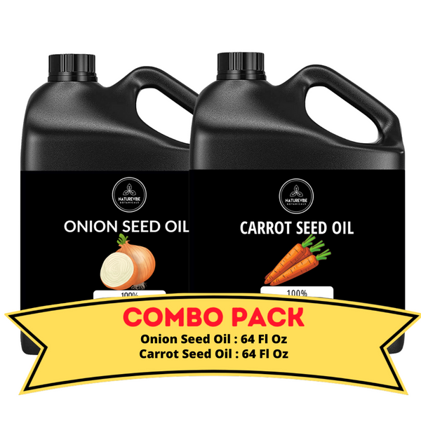 Onion Oil & Carrot Oil - Bundle of 64 Ounces Each | Hydrating and Nourishing for Skincare and Haircare | Soothes and Calms All Skin Types