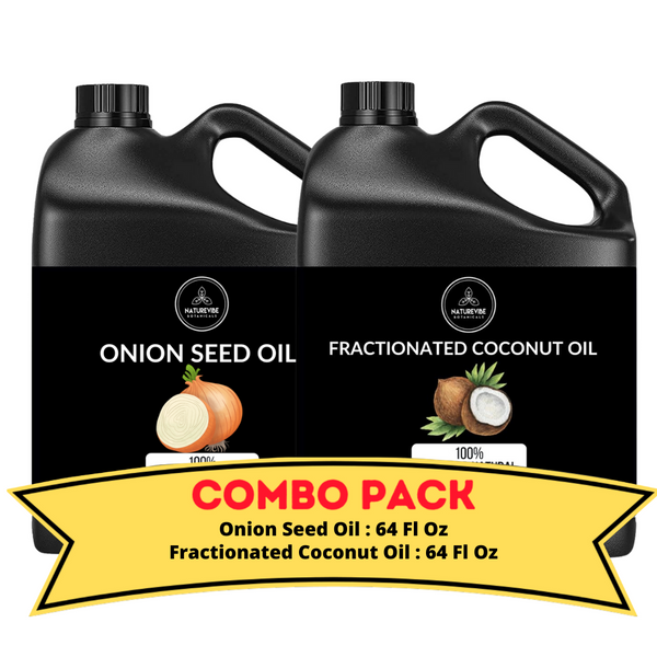 Onion Oil & Fractionated Coconut Oil - Bundle of 64 Ounces Each | Hydrating and Nourishing for Skincare and Haircare | Soothes and Calms All Skin Types