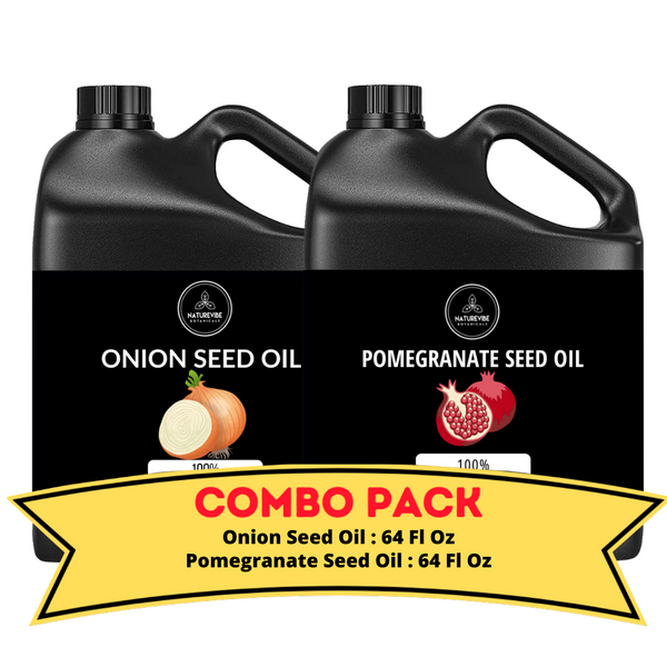 Onion Oil & Pomegranate Oil - Bundle of 64 Ounces Each | Hydrating and Nourishing for Skincare and Haircare | Soothes and Calms All Skin Types