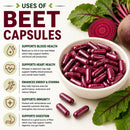 Puranicals Premium Beet 960 Capsules – Powerful Nitric Oxide Booster for Enhanced Energy & Heart Health | Herbal Superfood Supplement | 900 mg Pure Beetroot Powder (Beta Vulgaris) per Serving
