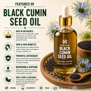 Premium Black Cumin Seed Oil | Kalonji Oil | 100% Virgin First Press Nigella Sativa for Immune Support | Omega 3 6 9 | Unrefined | Aids Digestion | High Thymoquinone