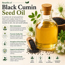 Premium Black Cumin Seed Oil | Kalonji Oil | 100% Virgin First Press Nigella Sativa for Immune Support | Omega 3 6 9 | Unrefined | Aids Digestion | High Thymoquinone