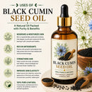 Premium Black Cumin Seed Oil | Kalonji Oil | 100% Virgin First Press Nigella Sativa for Immune Support | Omega 3 6 9 | Unrefined | Aids Digestion | High Thymoquinone