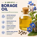 Naturevibe Botanicals Borage Oil 128oz Premium Quality | 100% Pure Cold Pressed | Ideal for Skin Care, Hair Care & Body Care