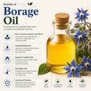 Naturevibe Botanicals Borage Oil 128oz Premium Quality | 100% Pure Cold Pressed | Ideal for Skin Care, Hair Care & Body Care