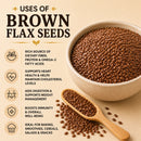 Naturevibe Botanicals Brown Flax Seeds 25kg (55lb) Food Grade Premium | Ideal for Smoothies, Baking & Healthy Meals