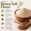 Brown Teff Flour 20lb – Ideal for Gluten-Free Baking & Cooking | High in Fiber & Iron
