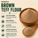 Brown Teff Flour 20lb – Ideal for Gluten-Free Baking & Cooking | High in Fiber & Iron