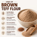 Brown Teff Flour 20lb – Ideal for Gluten-Free Baking & Cooking | High in Fiber & Iron