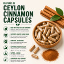 Puranicals Ceylon Cinnamon Premium 960 Capsules Non GMO and Gluten Free | Herbal Supplement | 700 mg Per Serving | Made with 100% Pure Ceylon Cinnamon Powder