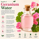 Geranium Water 100% Pure & Natural Geranium Hydrosol Floral Water | Spray Toner For Face | Hydrating Face Mist