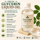 Glycerin Liquid Oil | 100% Pure and Natural Cold Pressed Body Oil | Great for Skin Care and Hair Care