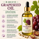 Grapeseed Oil & Black Raspberry Oil - Bundle of 64 Ounces Each | Hydrating and Nourishing for Skincare and Haircare | Soothes and Calms All Skin Types