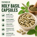 Puranicals Premium Holy Basil 960 Capsules – Natural | Herbal Adaptogen Supplement | 600 mg Pure Holy Basil (Tulsi) per Serving | Promotes Overall Well-being