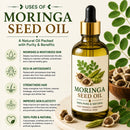 Moringa Seed Oil | 100% Pure and Natural | Cold Pressed and Unrefined | Hair Conditioning and Body Massage Oil