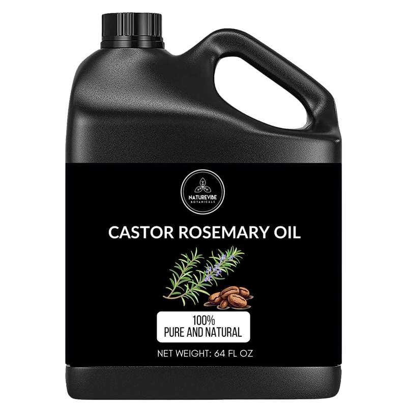 Castor Oil with Rosemary Oil 100% Pure & Natural | Non-Greasy and Lightweight | Eyelashes Eyebrows Hair Care | For Healthy Hair and Body Oil