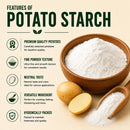 Naturevibe Botanicals Potato Starch 25kg Bulk Pack Premium Quality | Perfect for Baking, Thickener & Food Applications