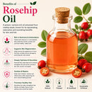 Rosehip Oil & Kukui Nut Oil - Bundle of 64 Ounces Each | Hydrating and Nourishing for Skincare and Haircare | Soothes and Calms All Skin Types
