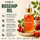 Rosehip Oil & Kukui Nut Oil - Bundle of 64 Ounces Each | Hydrating and Nourishing for Skincare and Haircare | Soothes and Calms All Skin Types