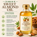 Naturevibe Botanicals Sweet Almond Oil 128oz Premium Quality | 100% Pure Cold Pressed | Ideal for Skin Care & Hair Care