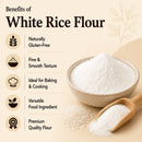 Naturevibe Botanicals White Rice Flour 25lbs Premium Quality | Used for Baking and as Thickener