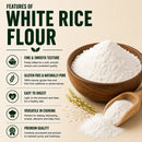 Naturevibe Botanicals White Rice Flour 25lbs Premium Quality | Used for Baking and as Thickener
