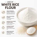 Naturevibe Botanicals White Rice Flour 25lbs Premium Quality | Used for Baking and as Thickener
