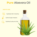 Aloevera Oil | 100% Pure and Natural Cold Pressed Body Oil | Great for Skin Care and Hair Care - 128 FL OZ - Health &