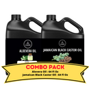 Aloevera Oil & Jamaican Black Castor Oil - Bundle of 64 Ounces Each | Hydrating and Nourishing for Skincare