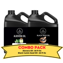Aloevera Oil & Premium Black Cumin Seed Oil - Bundle of 64 Ounces Each | Hydrating and Nourishing for Skincare