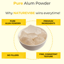 Alum Powder 20LB Pure Bulk Ingredients | Pure Potassium Aluminium Powder | Phitkari | Purifies Water | Natural
