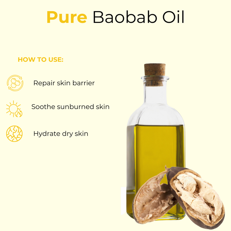 Baobab Oil 100% Pure & Natural Cold Pressed and Unrefined | Hexane-Free | DIY Skin Care Ingredient for all skin types