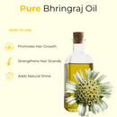 Bhringraj Oil | 100% Pure & Natural Cold Pressed | Hair Oil for Strong & Healthy Hair | Skin & Hair Nourishment - 128