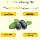 Blueberry Oil 100% Pure & Natural Cold Pressed Carrier Oil | Moisturiser for Skin Nails & Hair | Cleansing Oil Great
