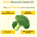 Broccoli Seed Oil | Cold Pressed 100% Pure & Natural Carrier Oil | Great for Hair & Skin | Non Greasy Face & Body