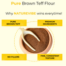 Brown Teff Flour 20lb – Ideal for Gluten-Free Baking & Cooking | High in Fiber & Iron - Food Items
