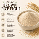 Brown Rice Flour 55lb | Food Grade Whole Grain Flour | Ideal for Baking, Cooking & Food Manufacturing