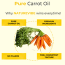 Carrot Oil Cold Pressed 100% Pure & Natural Unrefined Oil | Great for Skin Nails & Hair | Non-Greasy Face & Body