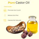 Castor Oil Cold Pressed 100% Pure and Natural | Hydrated Skin Thickens Eyelashes Eyebrows Hair Growth Hair Care - 128