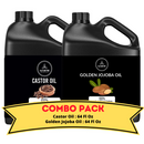 Castor Oil & Golden Jojoba Oil- Bundle of 64 Ounces Each | Hydrating and Nourishing for Skincare and Haircare | Soothes