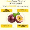 Castor Oil with Rosemary Oil 100% Pure & Natural | Non-Greasy and Lightweight | Eyelashes Eyebrows Hair Care