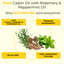 Castor Oil with Rosemary and Peppermint Oil | 100% Pure & Natural Oil | Cold Pressed | Great for Skin Nails & Hair