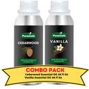 Cedarwood Essential Oil & Vanilla Essential Oil Bundle- 64 Ounces Each | Earthy Cedarwood and Sweet Vanilla | Ideal