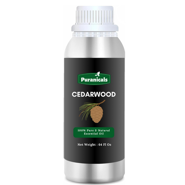 Cedarwood Essential Oil 64 Ounces by Puranicals | 100% Pure & Natural | Healthy skin | Diffuser Oil